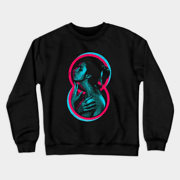 Neon Girl Retro Style Crewneck Sweatshirt by TomCage